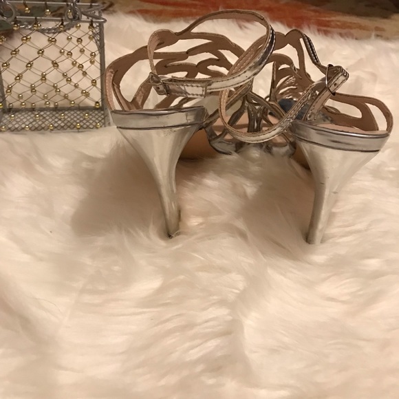 NICOLE MILLER  Silver strappy pattern heel - Picture 3 of 8